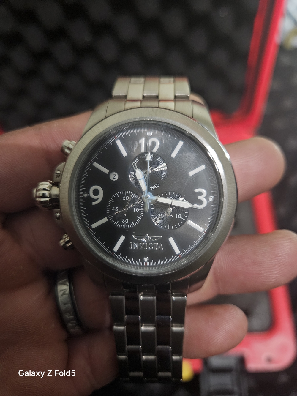 Invicta Specialty Men's Stainless Steel Black Chronograph Watch 45mm